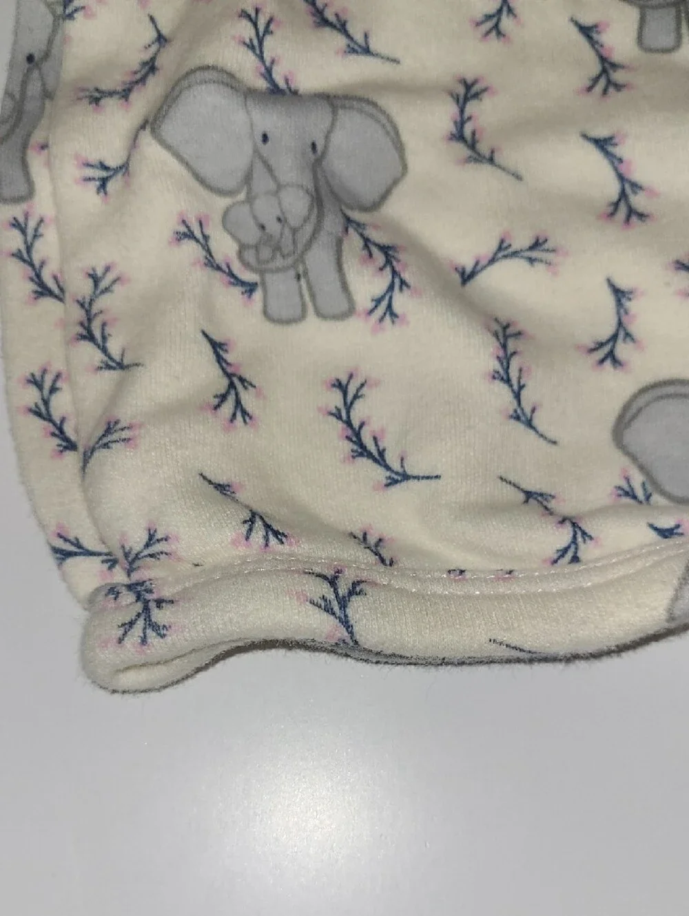 3-Pack Baby Girls Organic Cotton Pink & White Elephant Gown Sleepers 0-6 Months